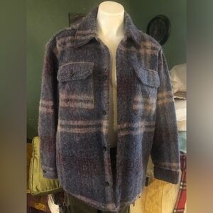 Zara Blue and Purple Plaid Jacket